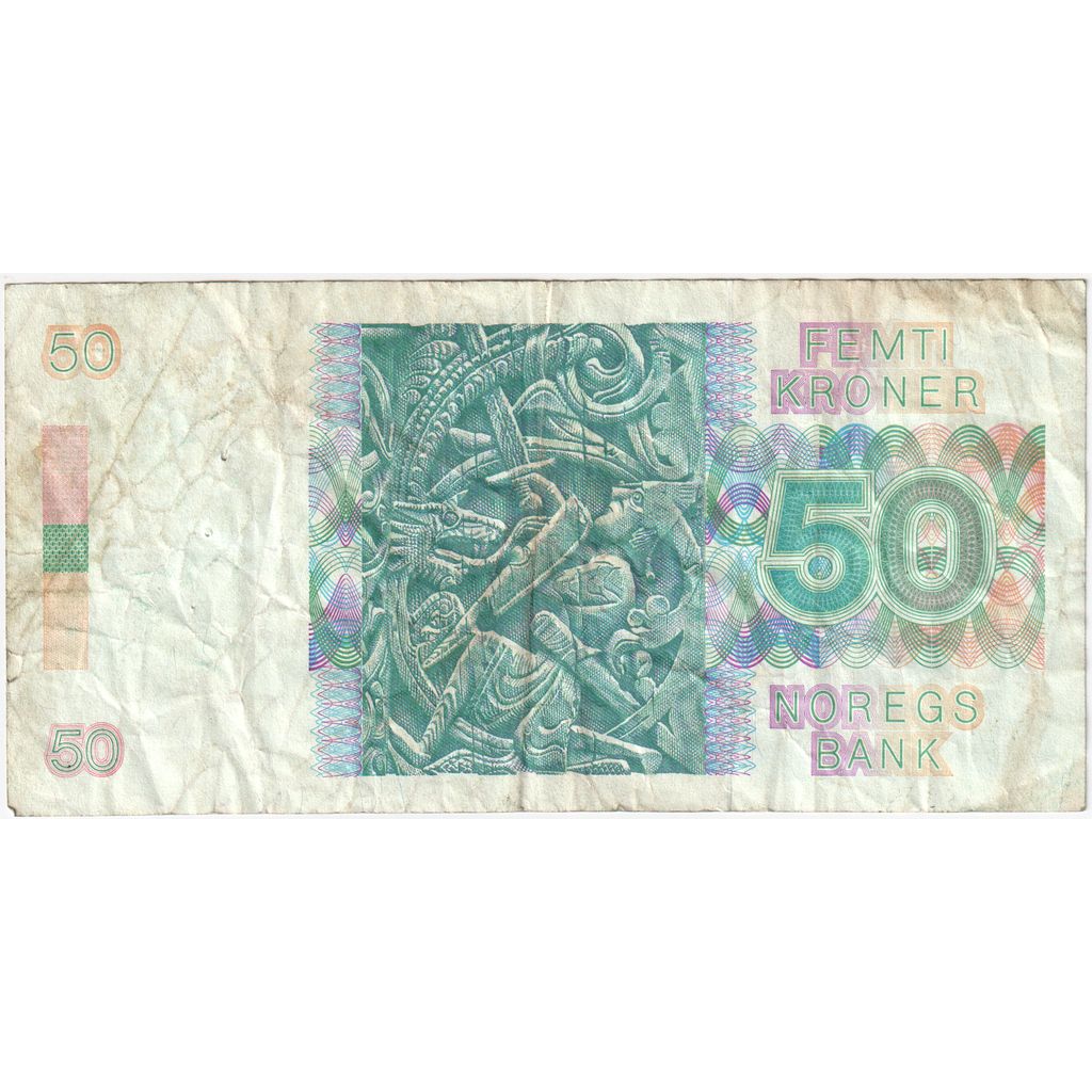 Noruega, 50 Kroner, 1985, KM:42b, VF(20-25)