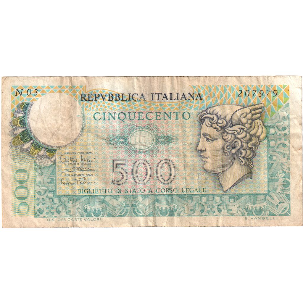 Italien, 500 Lire, KM:95, S