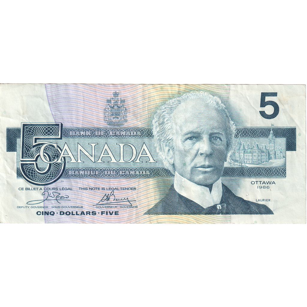 Canada, 5 Dollars, 1986, KM:95a2, BB