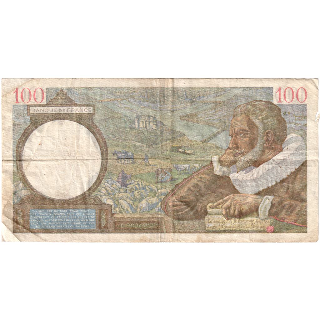 Francia, 100 Francs, 1939, G.20580, BC, Fayette:26.49, KM:94