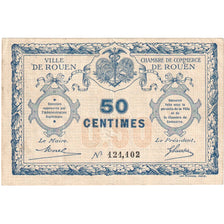 France, Rouen, 50 Centimes, 1916, Chambre de Commerce, EF(40-45), Pirot:110-18