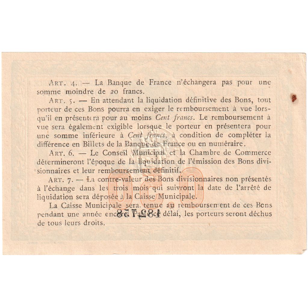 France, Rouen, 50 Centimes, 1916, Chambre de Commerce, EF(40-45), Pirot:110-18