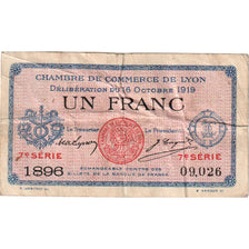 France, Lyon, 1 Franc, 1919, TB, Pirot:77-19