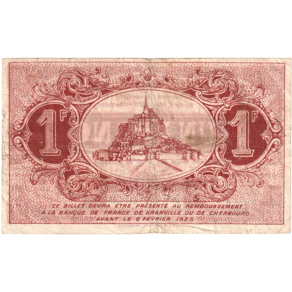 Frankreich, Cherbourg et Granville, 1 Franc, 1918-11-11, Bon Municipal., SS