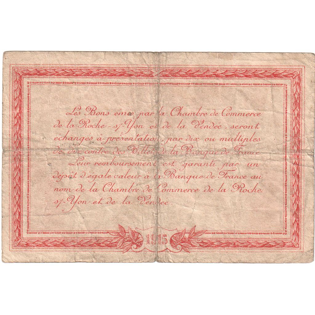 Francia, La Roche-sur-Yon, 1 Franc, 1915, MB, Pirot:65-17