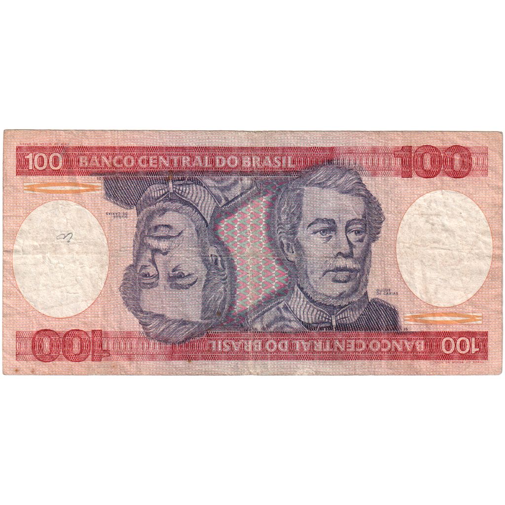 Brazil, 100 Cruzeiros, UNDATED (1984), KM:198b, VG(8-10)