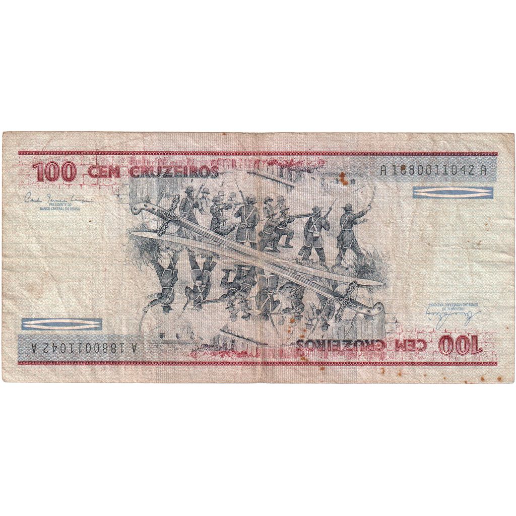 Brazil, 100 Cruzeiros, UNDATED (1984), KM:198b, VG(8-10)