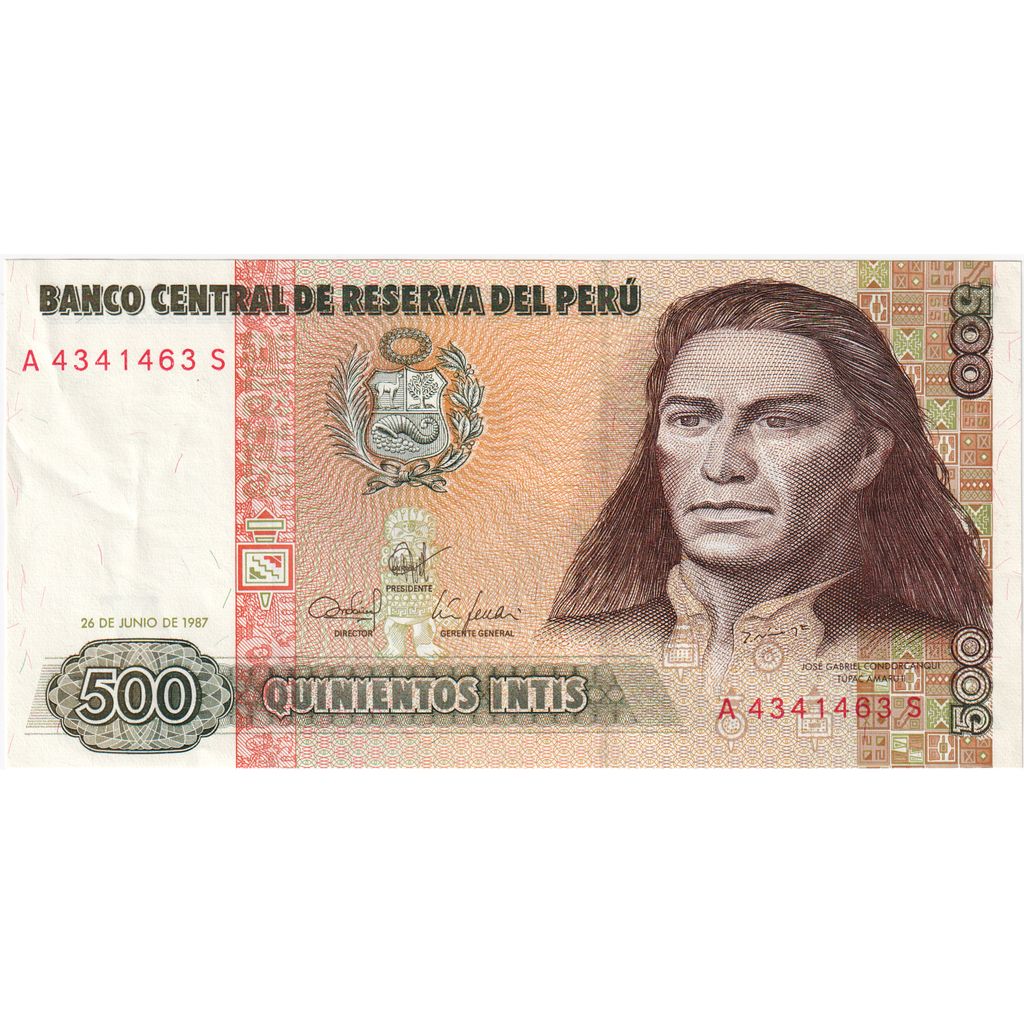 Peru, 500 Intis, 1987-06-26, KM:134b, EF(40-45)