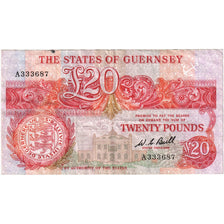 Guernsey, 20 Pounds, 1980-1989, KM:51a, EF(40-45)