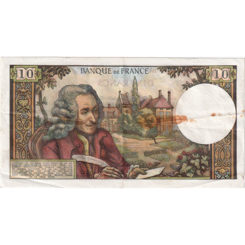 Frankreich, 10 Francs, Voltaire, 1971, L.709, S, Fayette:62.52, KM:147d