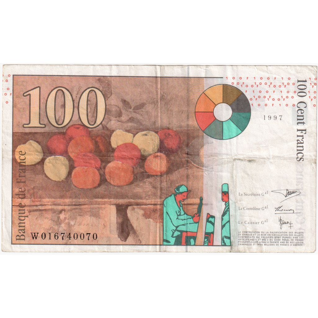 Francia, 100 Francs, Cézanne, 1997, W016740070, MB, Fayette:F74.01, KM:158a