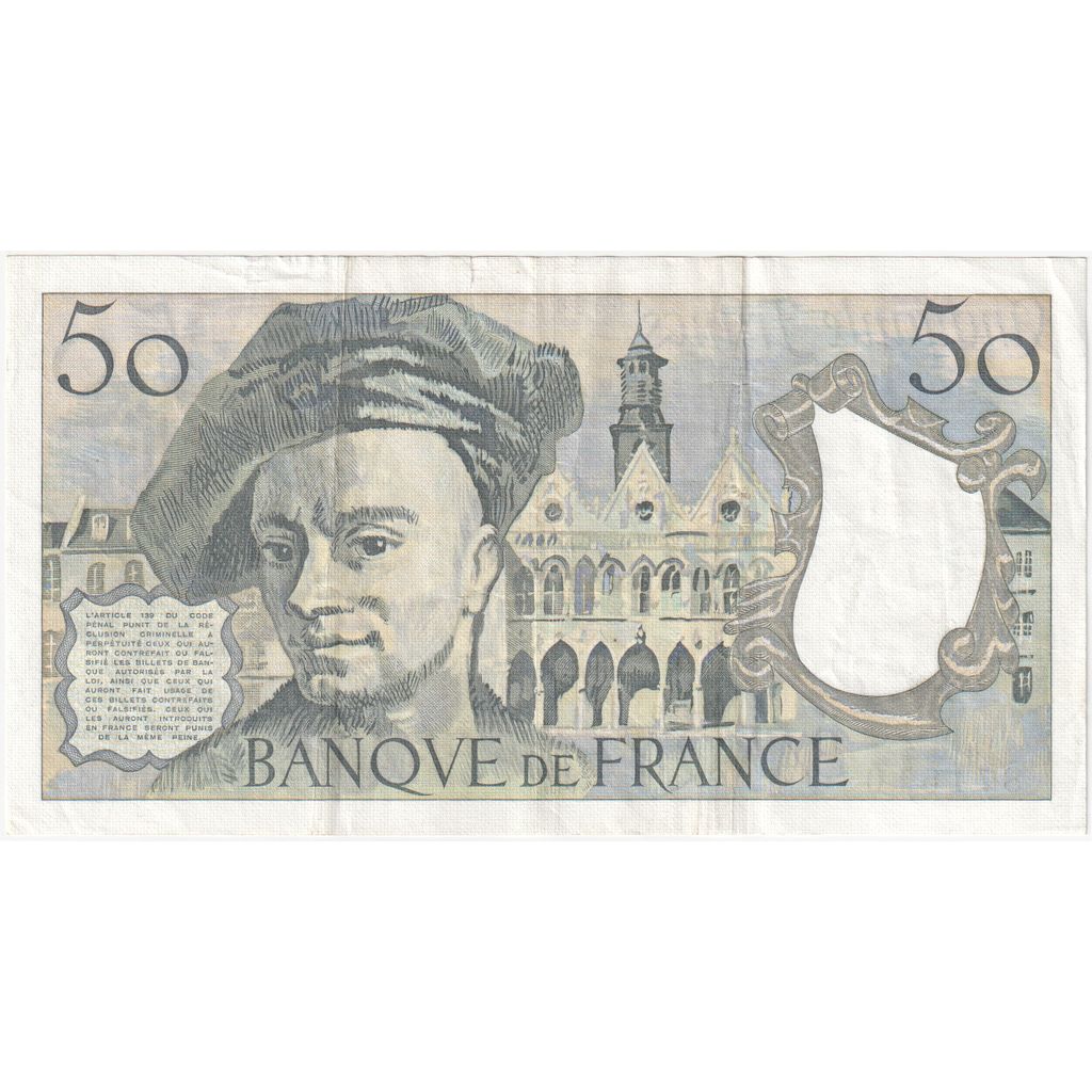 Francja, 50 Francs, Quentin de La Tour, 1985, D.43, EF(40-45), Fayette:67.11