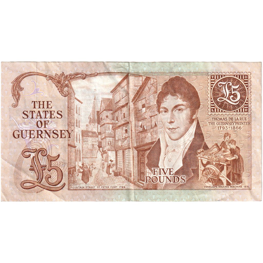 Guernsey, 5 Pounds, undated (1980-89), KM:49a, AU(50-53)
