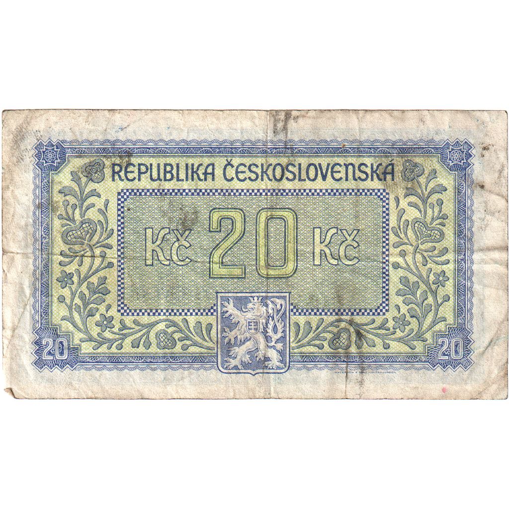 Cecoslovacchia, 20 Korun, B+