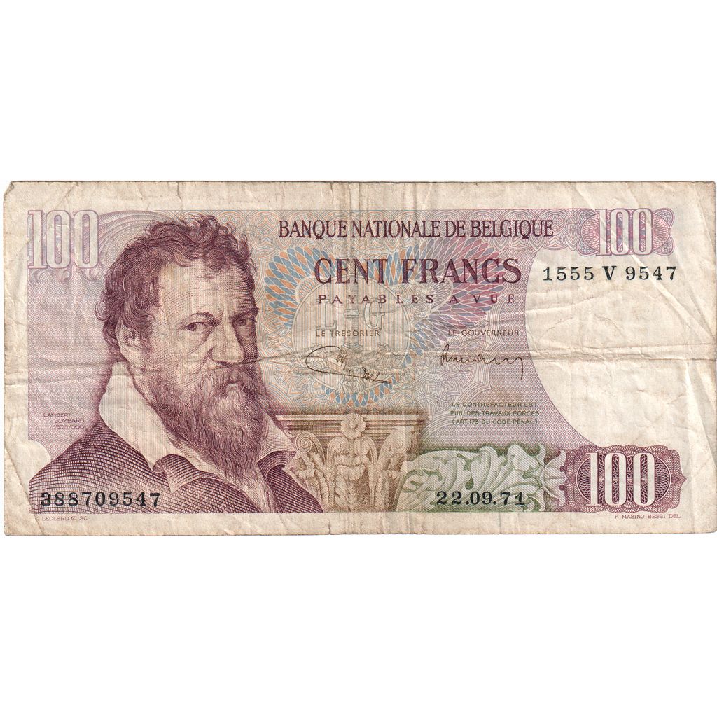 Belgium, 100 Francs, 1971-09-22, VF(20-25)