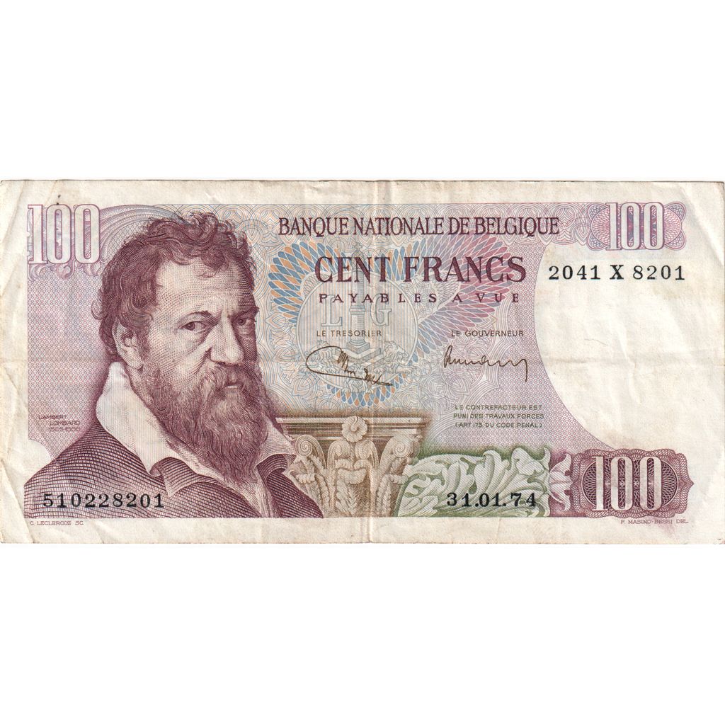 Belgium, 100 Francs, 1974-01-31, EF(40-45)