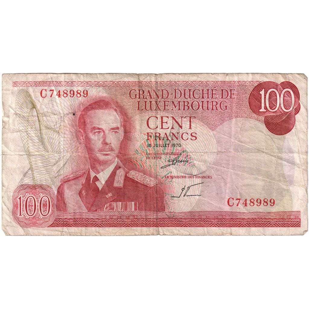 Luxembourg, 100 Francs, 1970-07-15, VF(20-25)