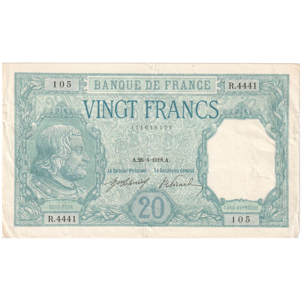 Francia, 20 Francs, 1918-04-26, R.4441, SPL-