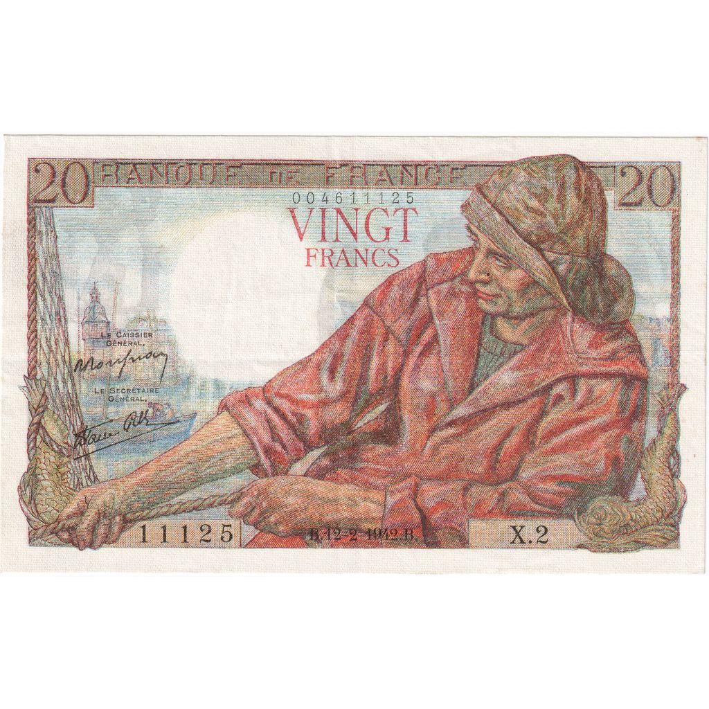 Frankreich, 20 Francs, 1942-02-12, X.2, VZ