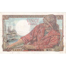 France, 20 Francs, Pêcheur, 1943-01-28, W.73, EF(40-45)