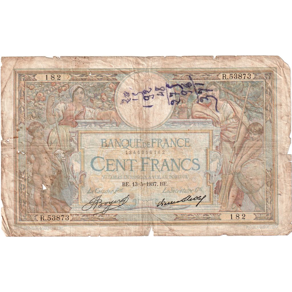 France, 100 Francs, 1937-05-13, R.53873, B