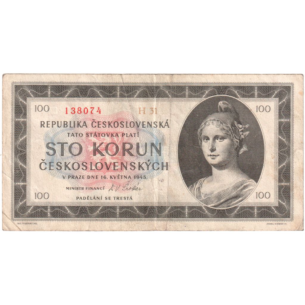 Tsjecho-Slowakije, 100 Korun, 1945-05-16, TB