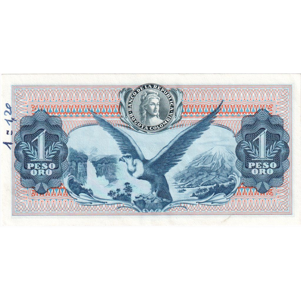 Colômbia, 1 Peso Oro, 1972-07-20, UNC(65-70)