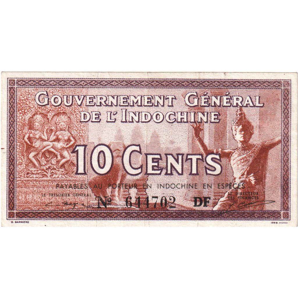 FRENCH INDO-CHINA, 10 Cents, EF(40-45)