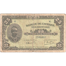 French West Africa, 25 Francs, 1942-12-14, VG(8-10)