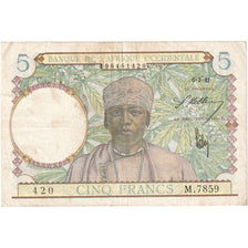 French West Africa, 5 Francs, 1941-03-06, EF(40-45)
