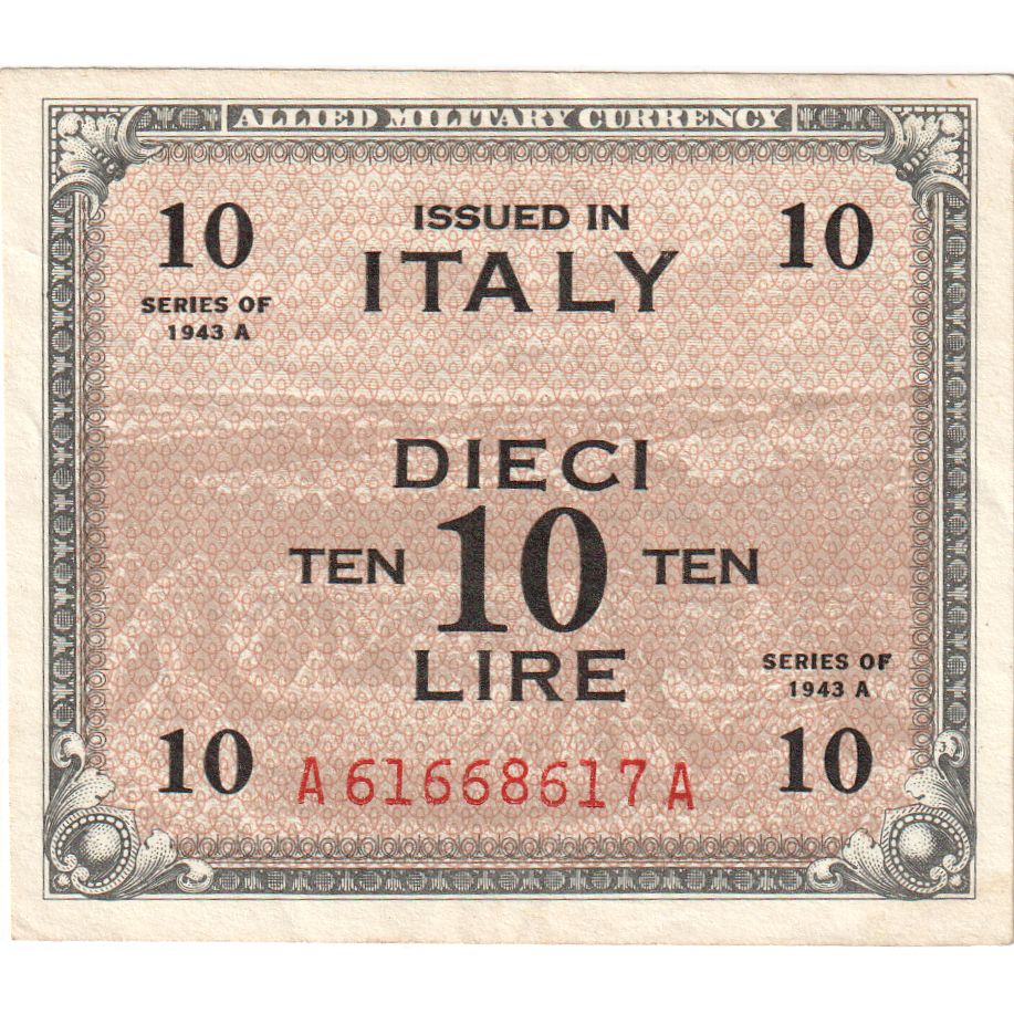 Italia, 10 Lire, Undated (1943), MBC+