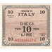 Italia, 10 Lire, Undated (1943), MBC+