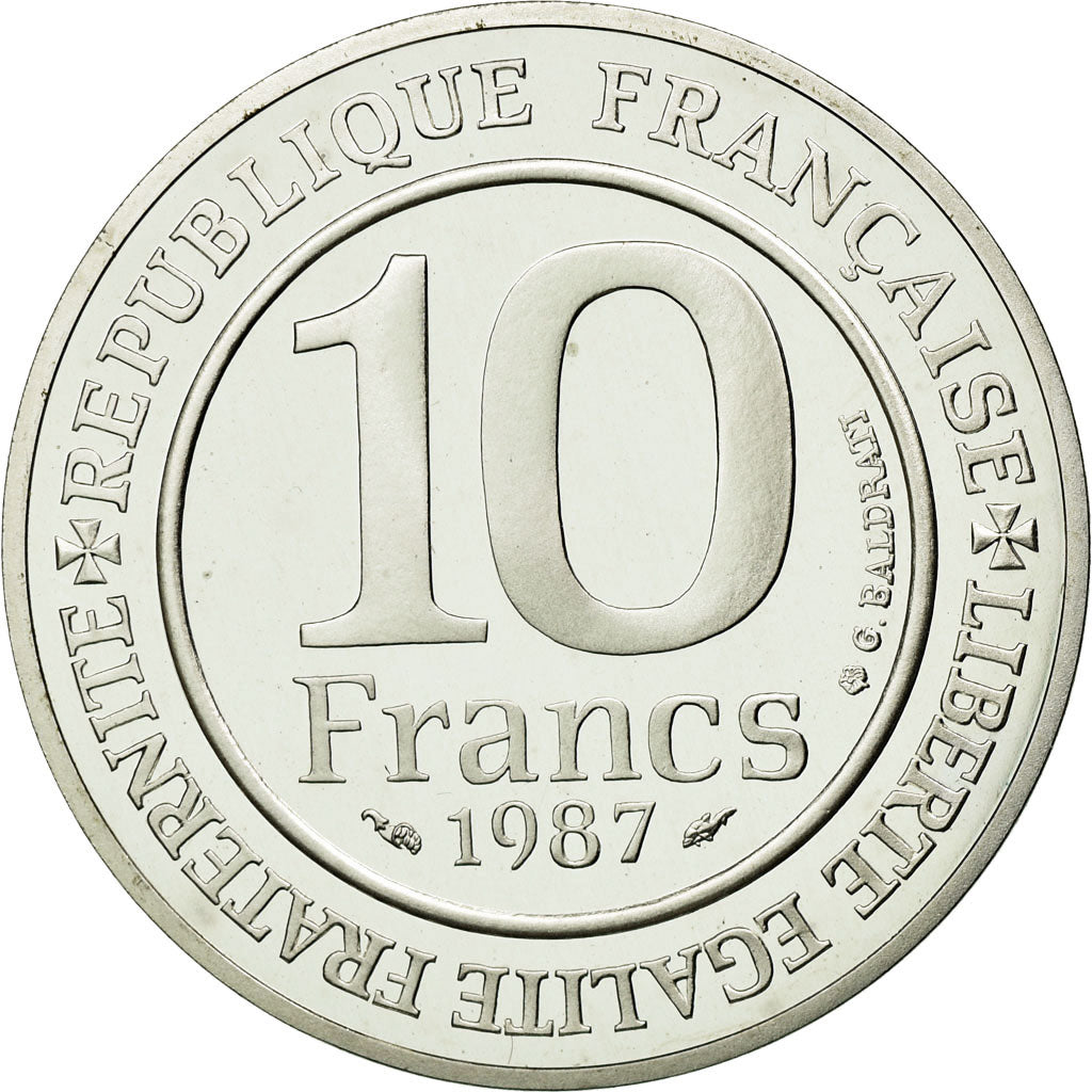 Coin, France, 10 Francs, 1987, MS(65-70), Silver, KM:961a, Gadoury:820
