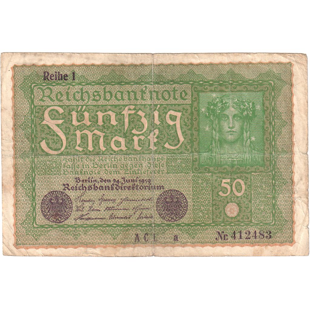 Germany, 50 Mark, 1919-06-24, VF(20-25)