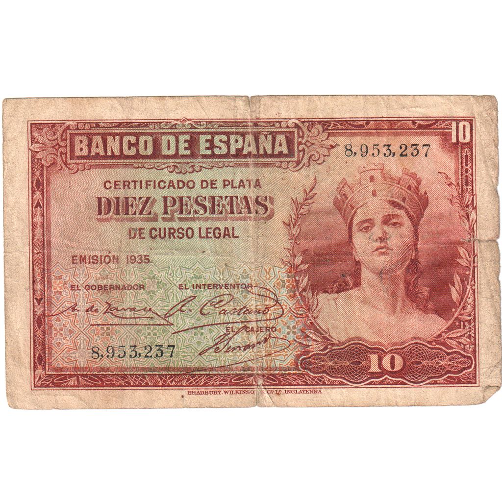 Spagna, 10 Pesetas, B