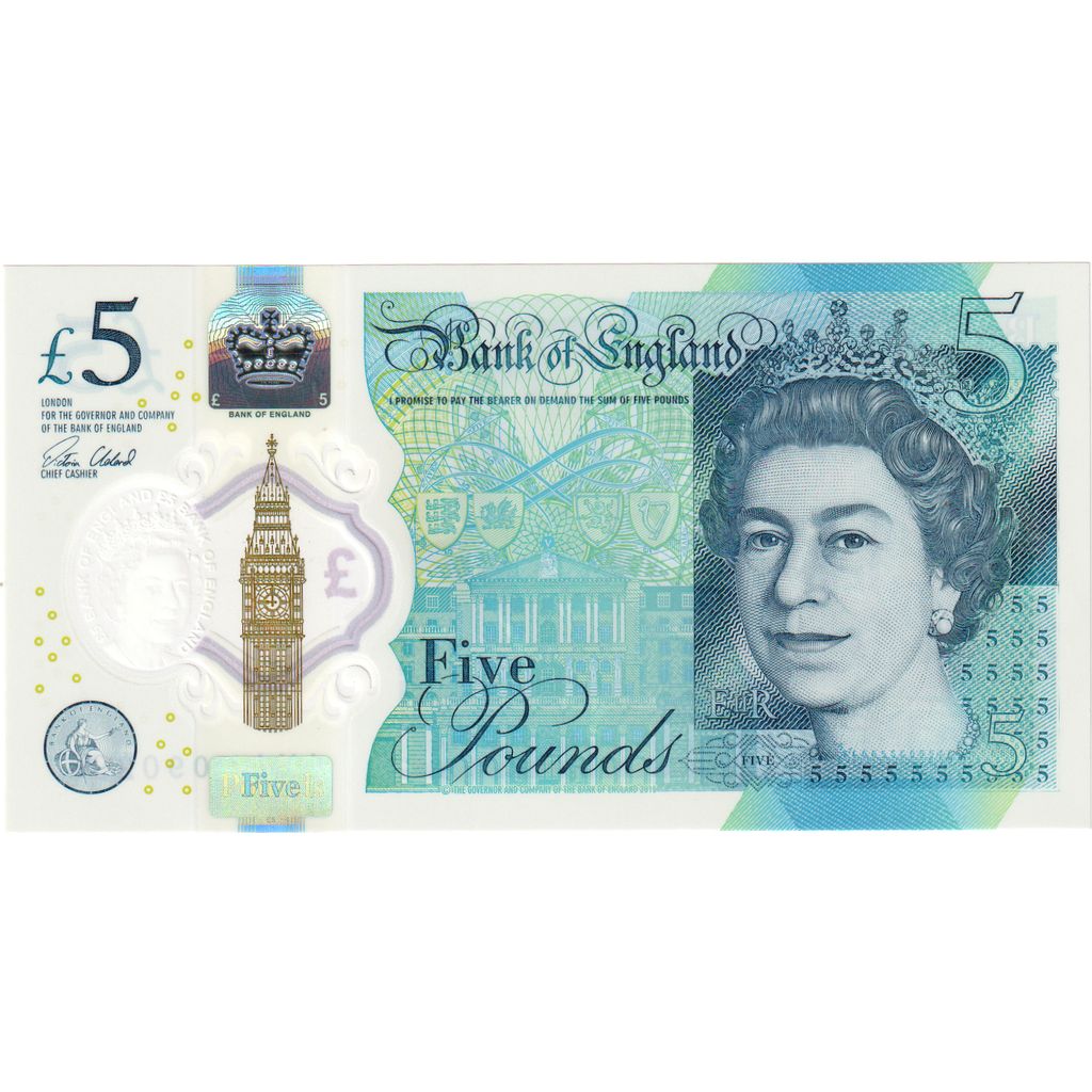 Wielka Brytania, 5 Pounds, UNC(65-70)