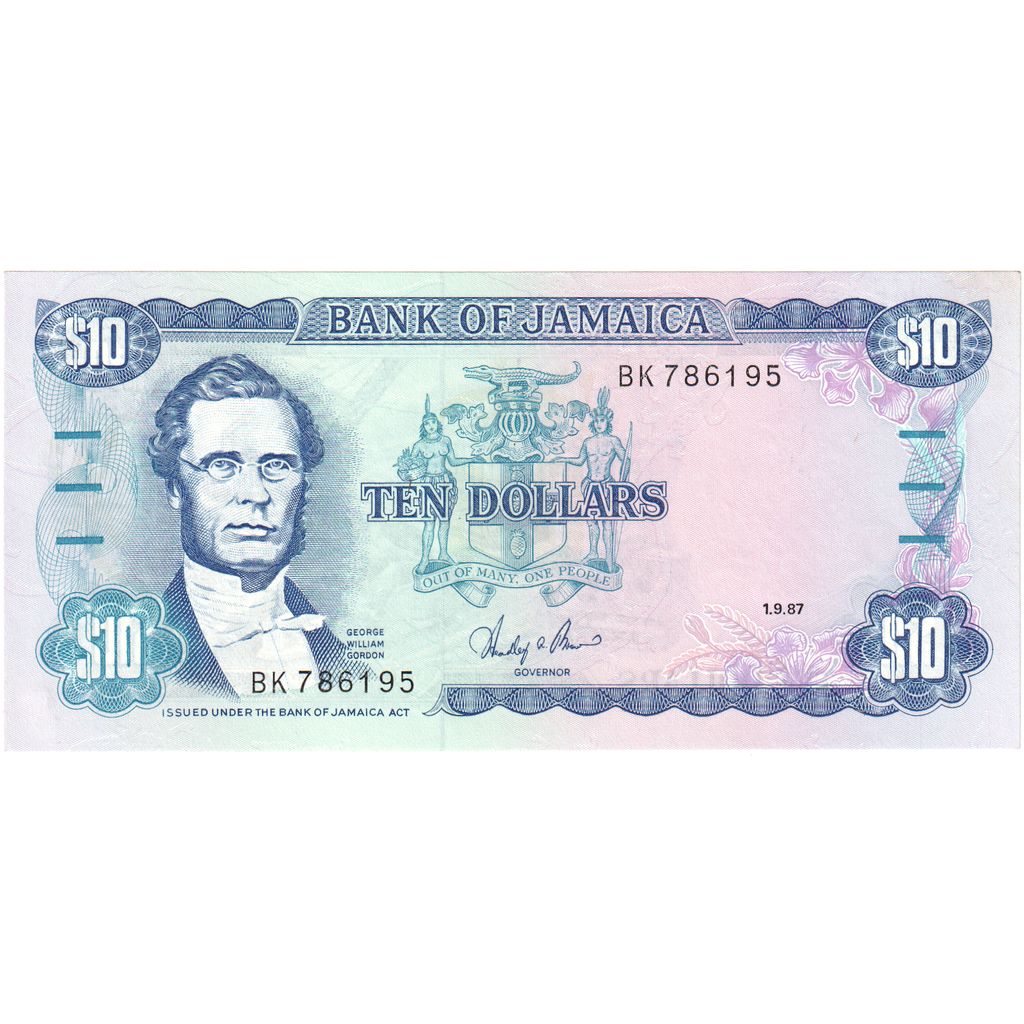 Giamaica, 10 Dollars, 1987-09-01, FDS
