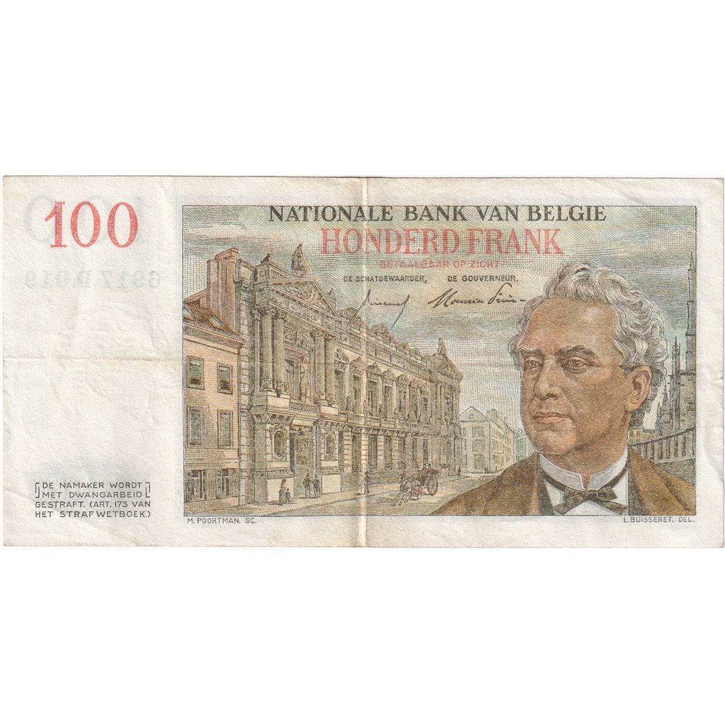 Belgio, 100 Francs, 1955-03-30, BB