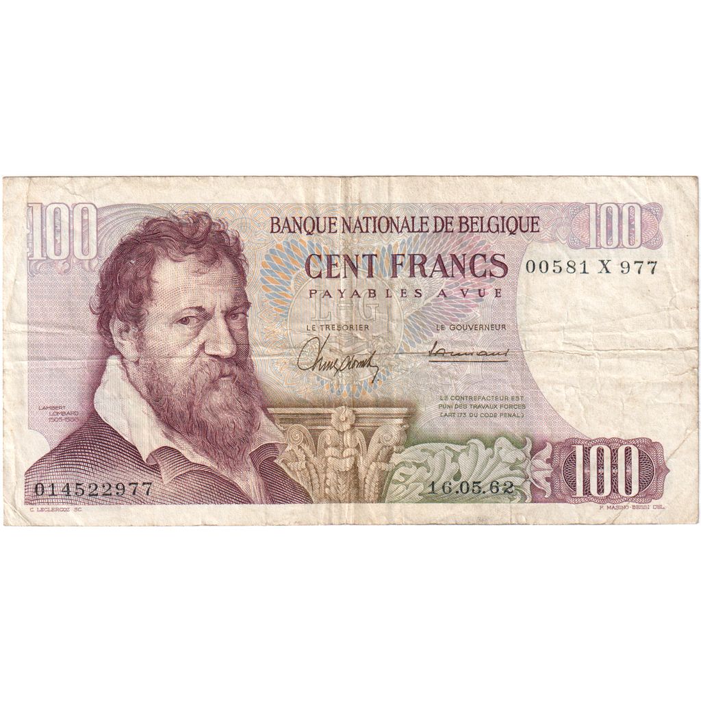 Belgio, 100 Francs, 1962-05-16, MB