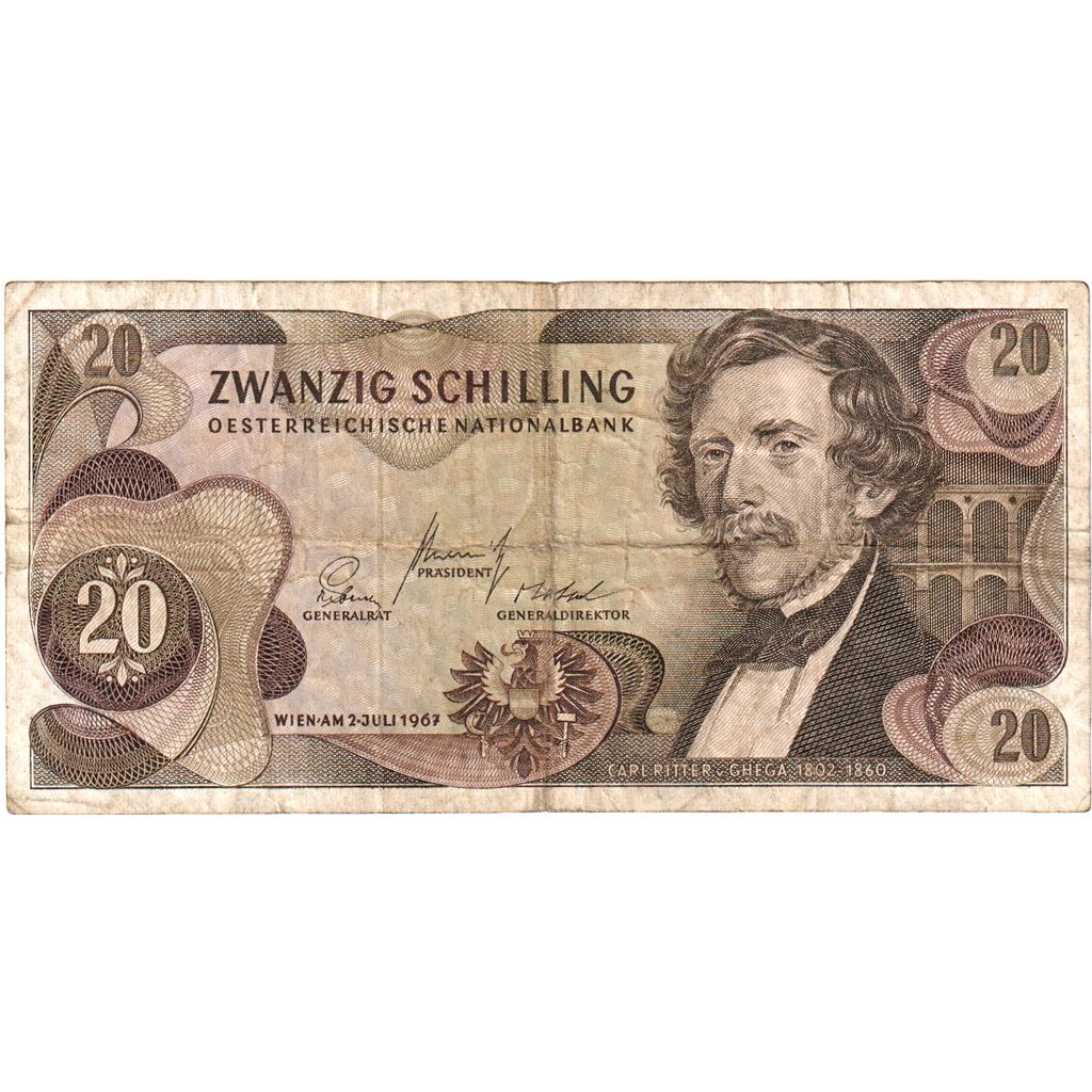 Austria, 20 Schilling, 1967-07-02, VG(8-10)