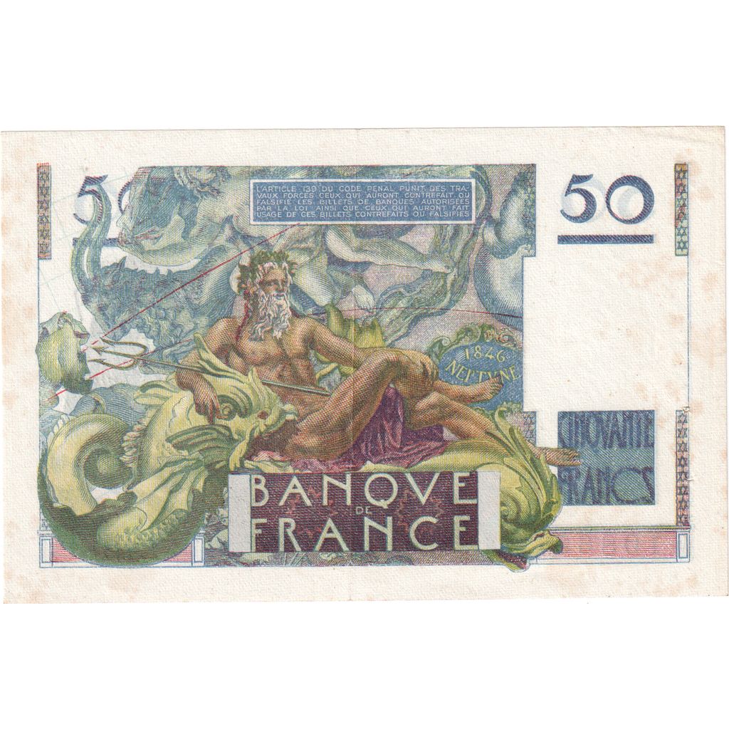 France, 50 Francs, Le Verrier, 1949-02-17, Y.121, EF(40-45)