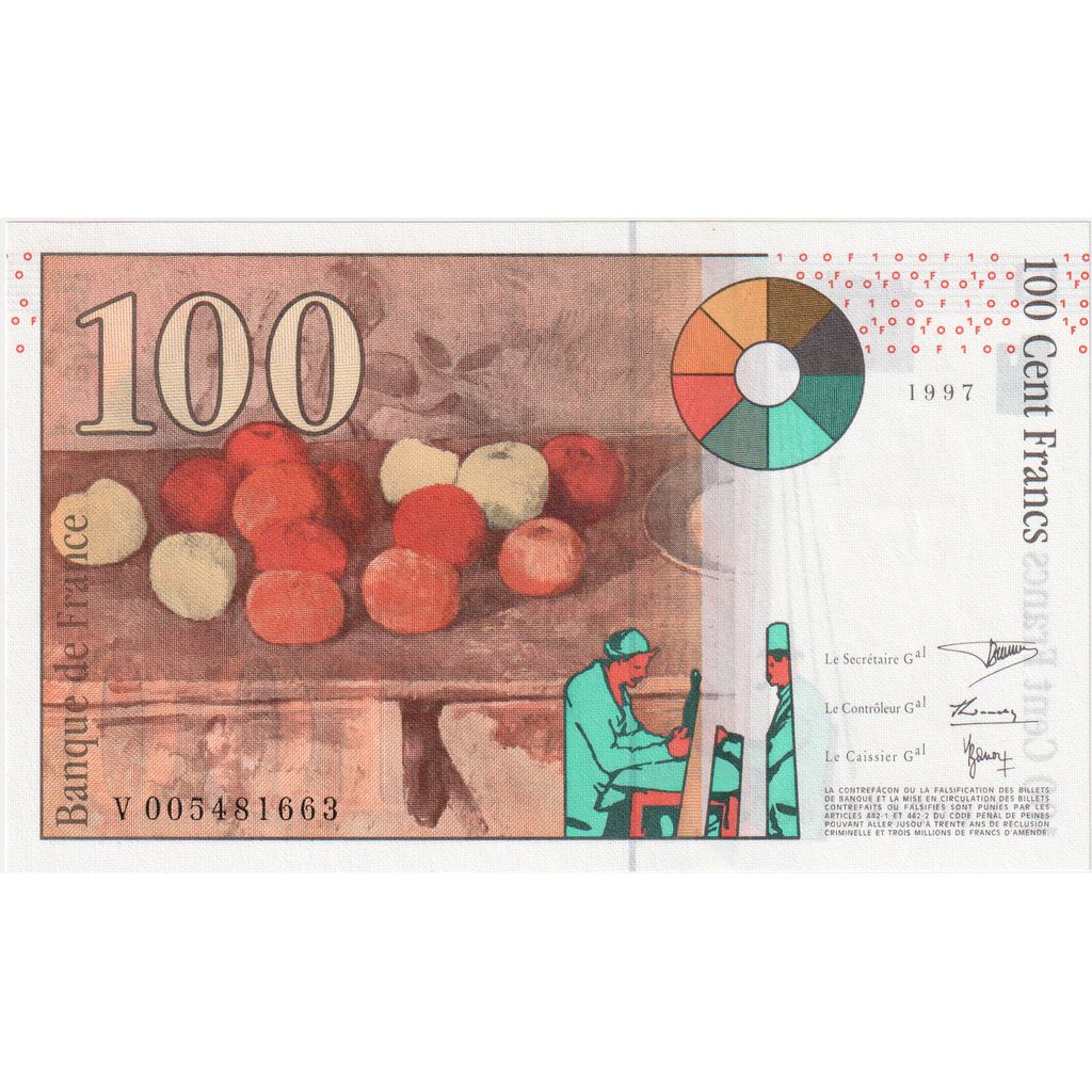 France, 100 Francs, Cézanne, 1997, V005481663, UNC(65-70)