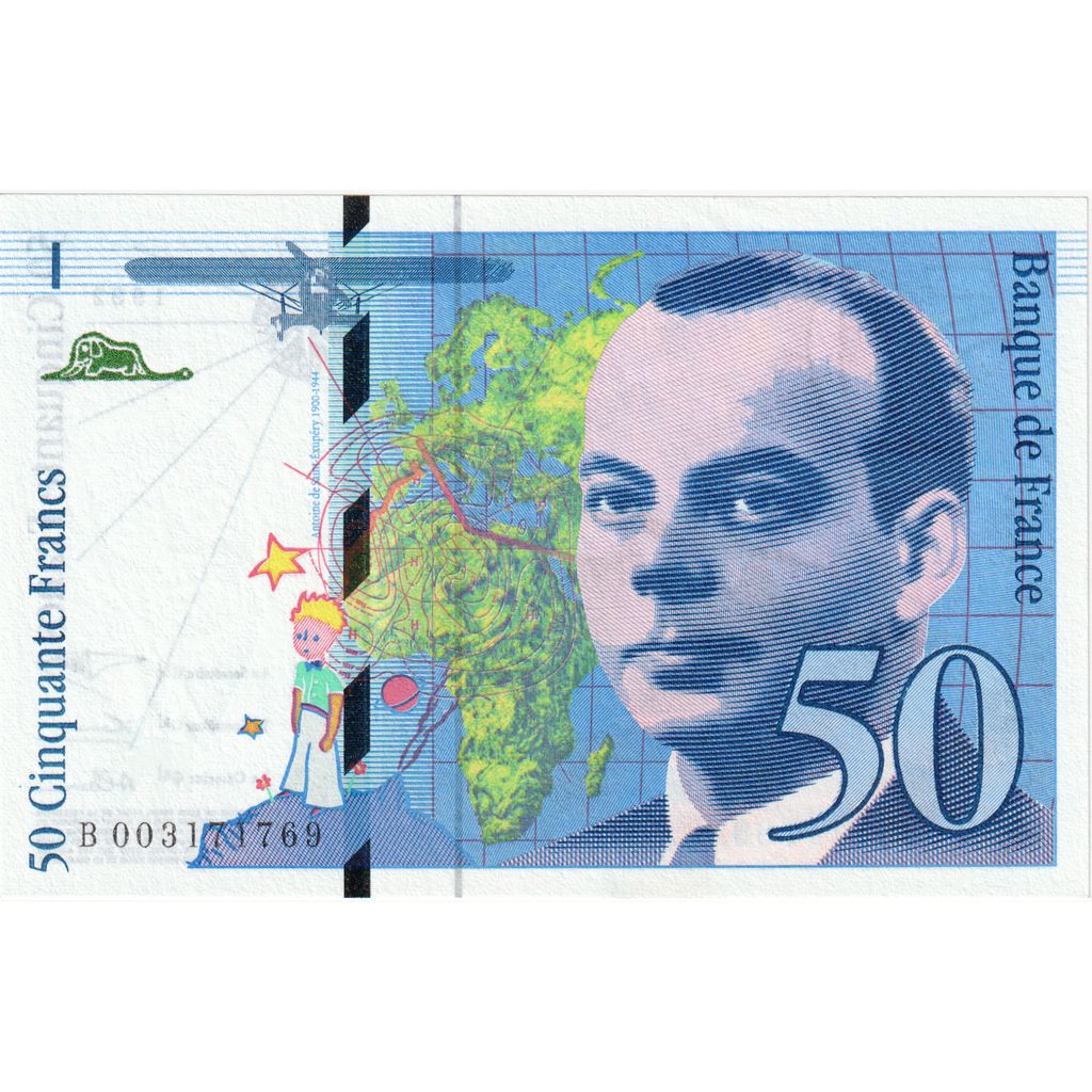France, 50 Francs, Saint-Exupéry, B003171769, UNC(65-70)