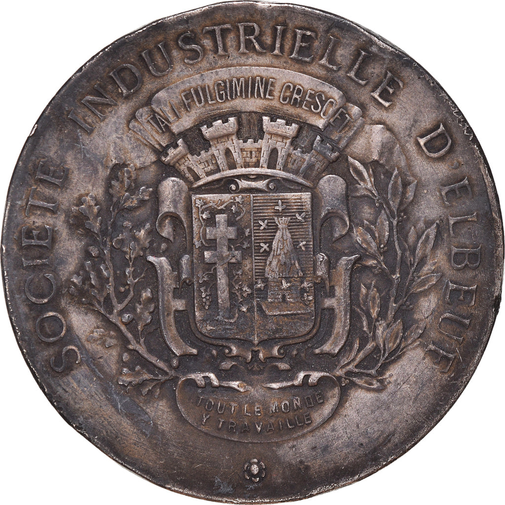 France, Medal, Société Industrielle d'Elbeuf, VF(30-35), Silver