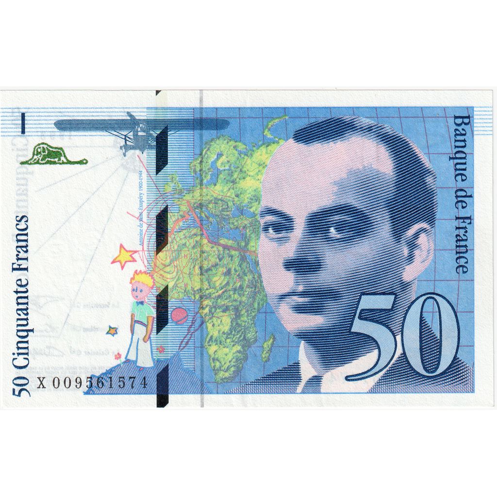 France, 50 Francs, Saint-Exupéry, X009561574, UNC(65-70)