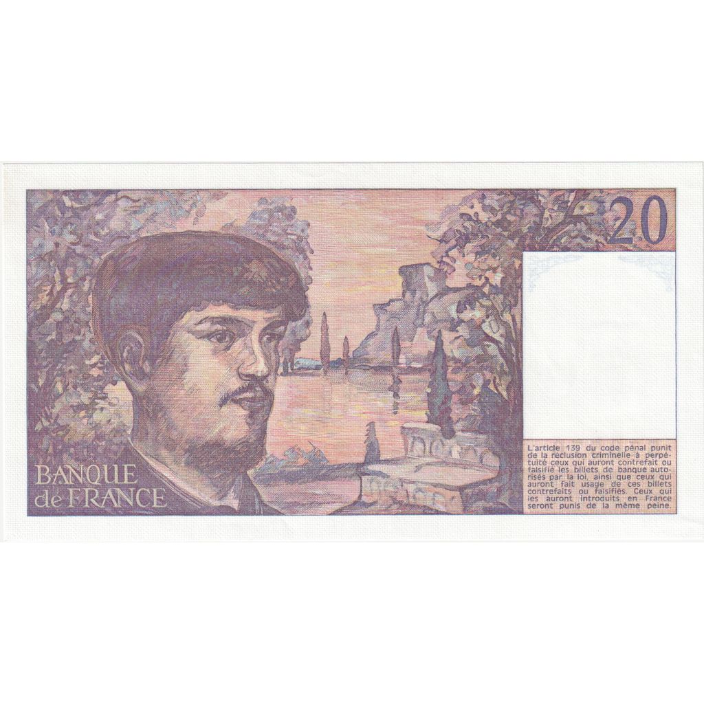 France, 20 Francs, Debussy, Z.004, UNC(65-70)