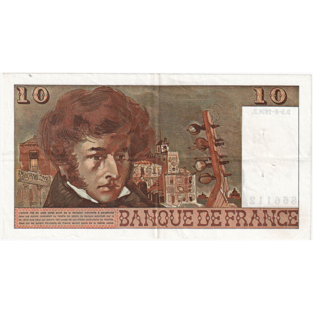 France, 10 Francs, Berlioz, 1976-08-05, K.293, EF(40-45)