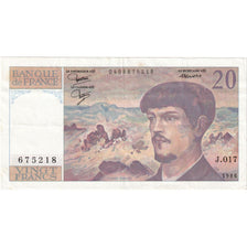 France, 20 Francs, Debussy, J.017, TTB