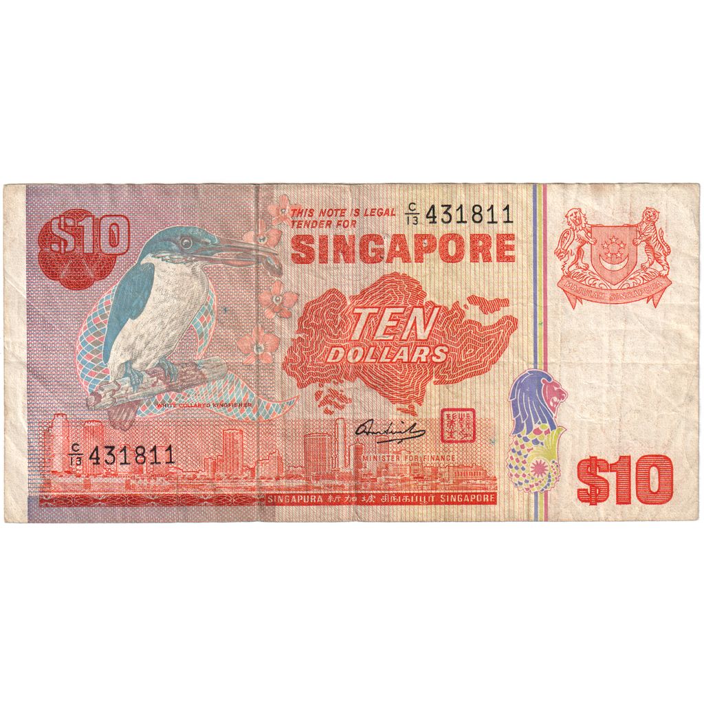 Singapore, 10 Dollars, VF(30-35)