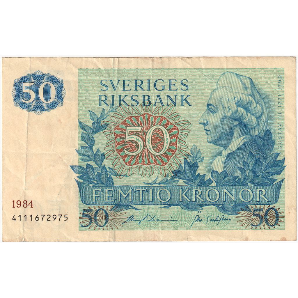 Suécia, 50 Kronor, 1984, VF(20-25)